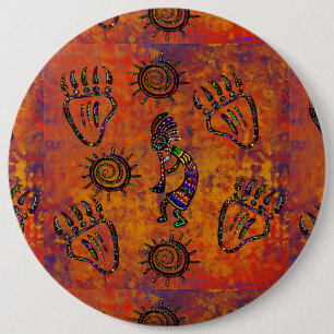 Kokopelli-Kunst Button