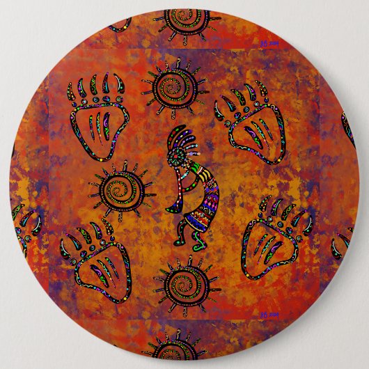 Kokopelli-Kunst Button (Vorderseite)