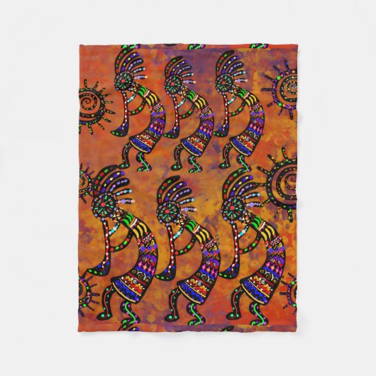 Kokopelli-Kunst Fleecedecke (Vorderseite)