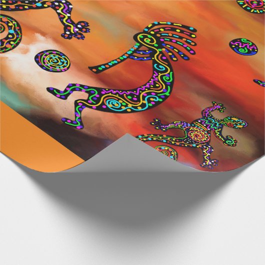 Kokopelli-Kunst Geschenkpapier (Ecke)