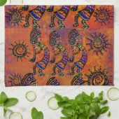 Kokopelli Kunst Küchenhandtuch Geschirrtuch (Gefaltet)
