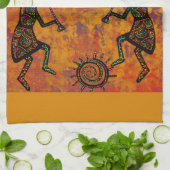 Kokopelli Kunst Küchenhandtuch Geschirrtuch (Gefaltet)