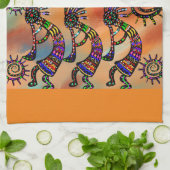 Kokopelli Kunst Küchenhandtuch Geschirrtuch (Gefaltet)