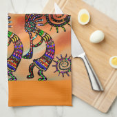Kokopelli Kunst Küchenhandtuch Geschirrtuch (Viertel Falte)