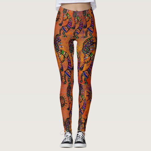 Kokopelli-Kunst  Leggings (Vorderseite)