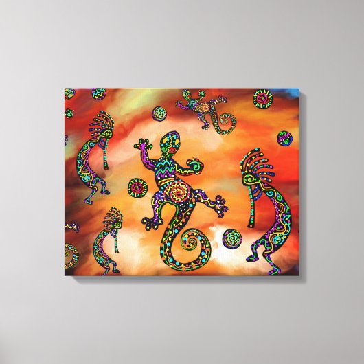 Kokopelli Kunst-Malerei Leinwanddruck (Vorderseite)