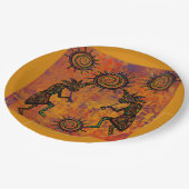 Kokopelli-Kunst  Pappteller (Schrägansicht)