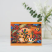 Kokopelli-Kunst Postkarte (Stehend Vorderseite)