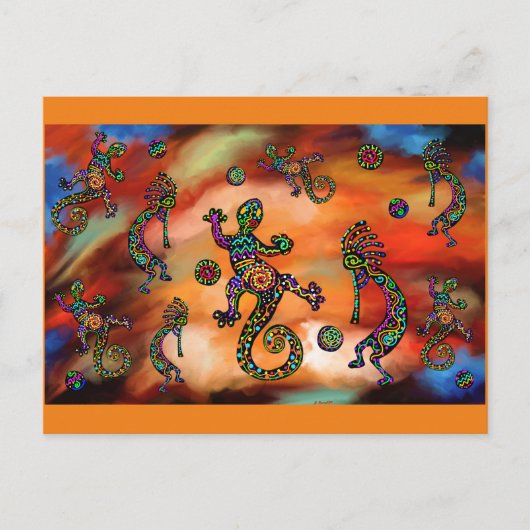 Kokopelli-Kunst Postkarte (Vorderseite)