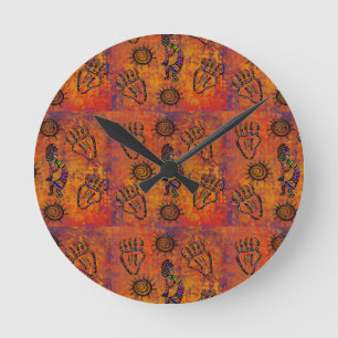 Kokopelli-Kunst Runde Wanduhr