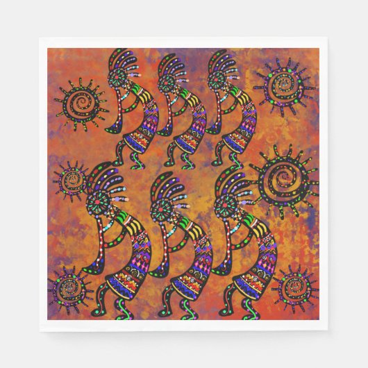 Kokopelli-Kunst Serviette (Vorderseite)