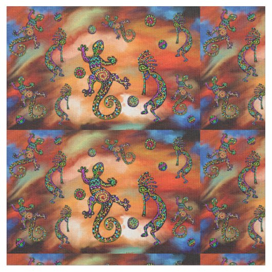 Kokopelli-Kunst Stoff (Nahaufnahme)