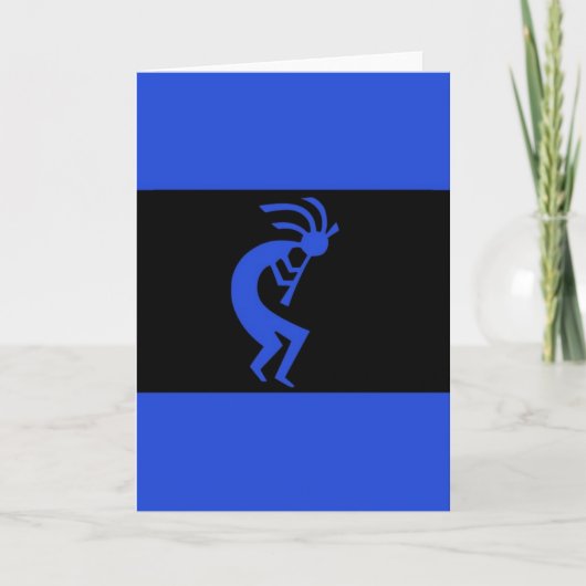 Kokopelli lang Blau Karte (Vorderseite)