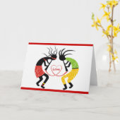 Kokopelli Liebe-Gruß-Karten Karte (Gelbe Blume)