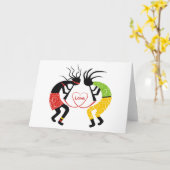 Kokopelli Liebe-Gruß-Karten Karte (Gelbe Blume)