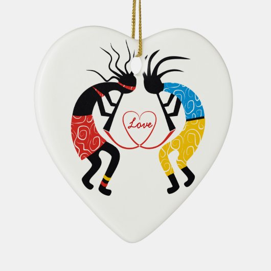 Kokopelli-Liebe Keramik Ornament (Rechts)