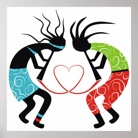 Kokopelli Liebe Posters Poster (Vorne)