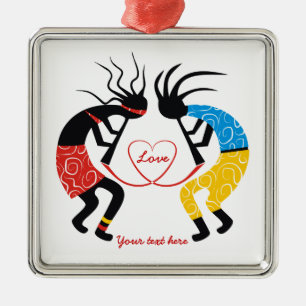 Kokopelli-Liebe Silbernes Ornament