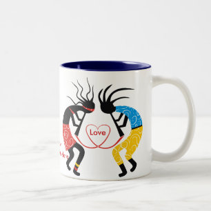 Kokopelli-Liebe Zweifarbige Tasse