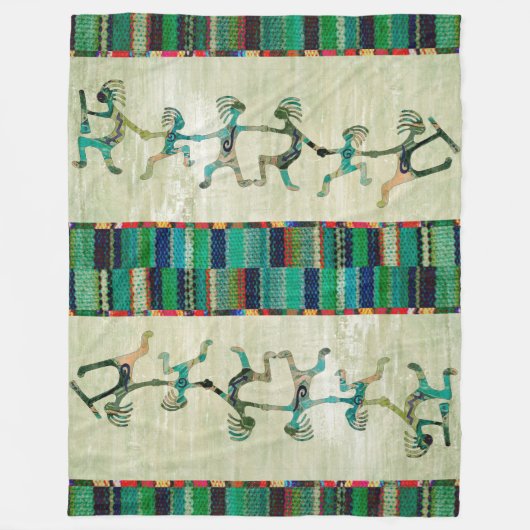 KOKOPELLI lustige Familie + Ihre Ideen Fleecedecke (Vorderseite)
