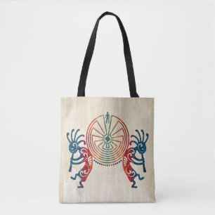 KOKOPELLI / MAN IN DER MAZE Farbe + Ihre Ideen Tasche