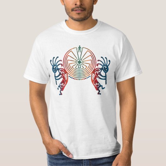 KOKOPELLI / MAN IN DER MAZE + Ihr Text T-Shirt (Vorderseite)