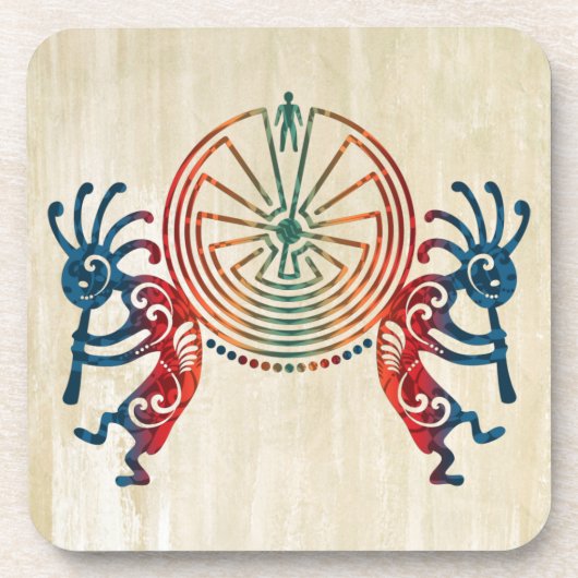 KOKOPELLI / MAN IN DER MAZE + Ihre Ideen Getränkeuntersetzer (Vorderseite)