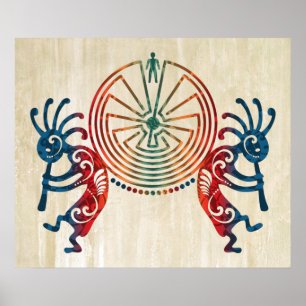 KOKOPELLI / MAN IN DER MAZE + Ihre Ideen Poster