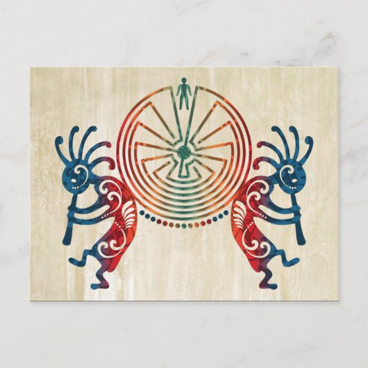 KOKOPELLI / MAN IN DER MAZE + Ihre Ideen Postkarte (Vorderseite)