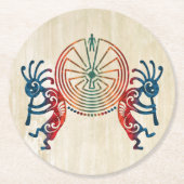 KOKOPELLI / MAN IN DER MAZE + Ihre Ideen Runder Pappuntersetzer (Vorderseite)