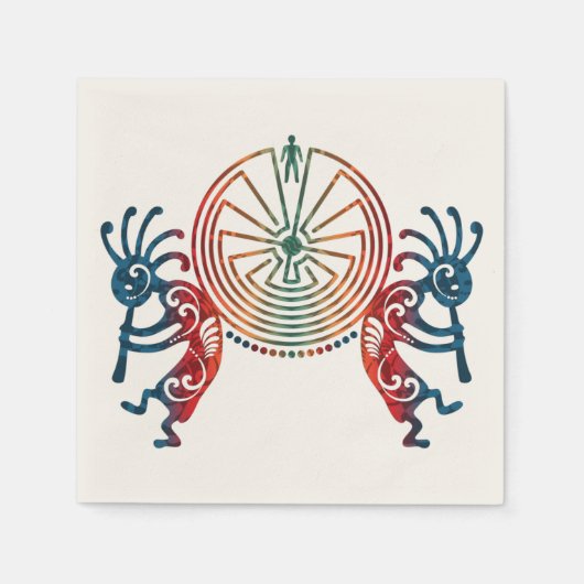 KOKOPELLI / MAN IN DER MAZE + Ihre Ideen Serviette (Vorderseite)
