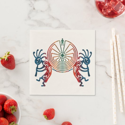 KOKOPELLI / MAN IN DER MAZE + Ihre Ideen Serviette (Beispiel)