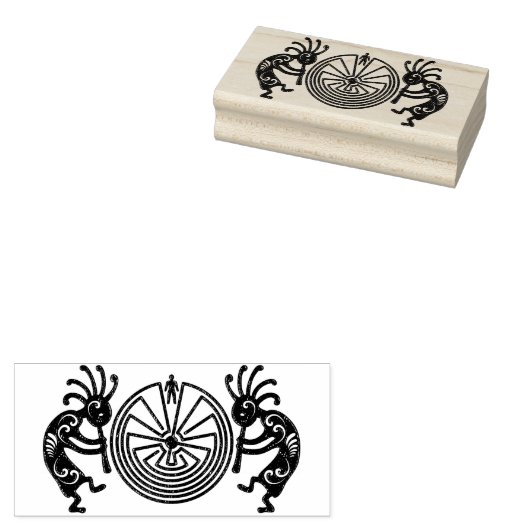 KOKOPELLI / MAN IN MAZE Gold + Ihre Ideen Gummistempel (Stempel)