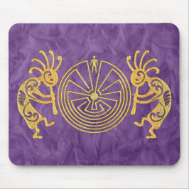 KOKOPELLI / MAN IN MAZE Gold + Ihre Ideen Mousepad