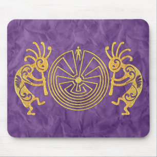 KOKOPELLI / MAN IN MAZE Gold + Ihre Ideen Mousepad