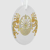 KOKOPELLI / MAN IN MAZE Gold + Ihre Ideen Ornament (Vorderseite)