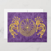 KOKOPELLI / MAN IN MAZE Gold + Ihre Ideen Postkarte (Vorne/Hinten)