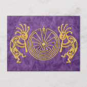 KOKOPELLI / MAN IN MAZE Gold + Ihre Ideen Postkarte (Vorderseite)