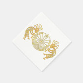 KOKOPELLI / MAN IN MAZE Gold + Ihre Ideen Serviette (Ecke)