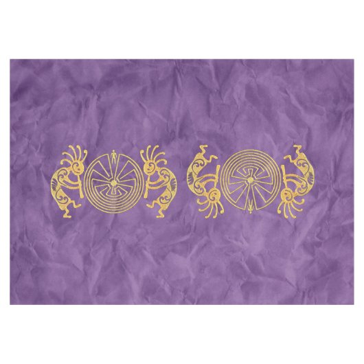 KOKOPELLI / MAN IN MAZE Gold + Ihre Ideen Tischdecke (Vorderseite (Horizontal))