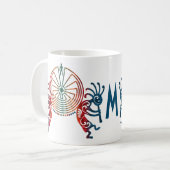 KOKOPELLI/MANN IM LABYRINTH + Ihr Monogramm Kaffeetasse (Vorderseite Links)