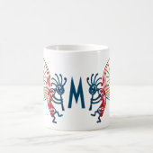 KOKOPELLI/MANN IM LABYRINTH + Ihr Monogramm Kaffeetasse (Mittel)