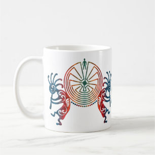 KOKOPELLI/MANN IM LABYRINTH + Ihr Monogramm Kaffeetasse