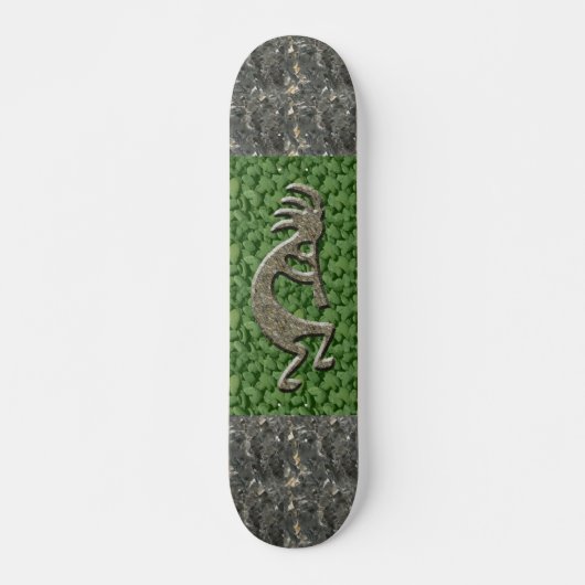 Kokopelli - Marmor- u. grünes Felsenmuster Skateboard (Vorne)