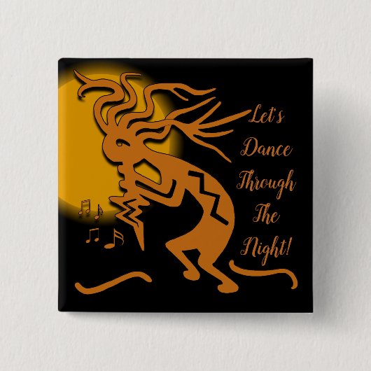 Kokopelli Merrymaker mit Flöte und musikalischen Button (Vorderseite)