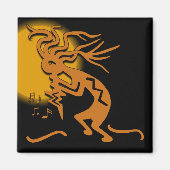 Kokopelli Merrymaker Musician Moon Black Brown Magnet (Vorne)