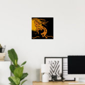 Kokopelli Merrymaker Musiker mit Mond Poster (Heimbüro)