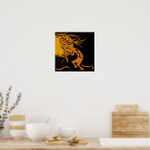 Kokopelli Merrymaker Musiker mit Mond Poster (Küche)