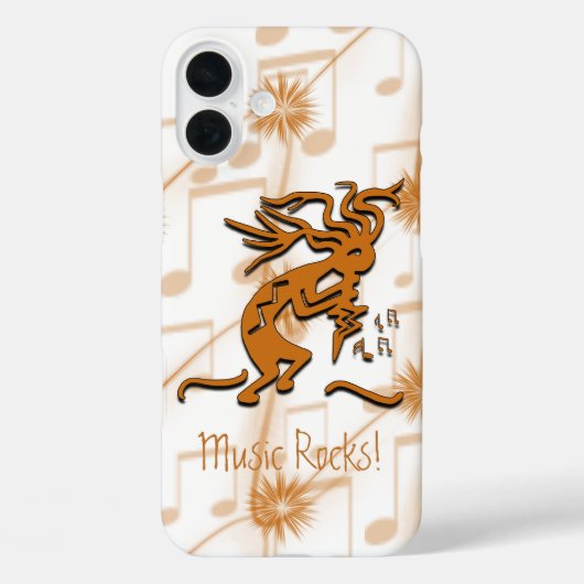 Kokopelli Merrymaker Musiker mit Musikhinweisen Case-Mate iPhone Hülle (Rückseite)