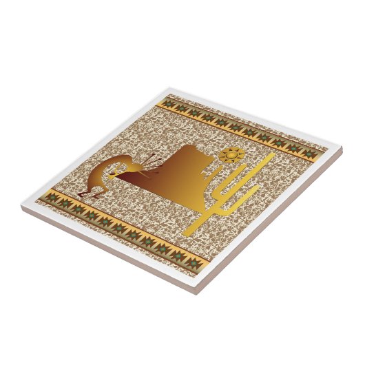 Kokopelli Mesa & Cactus Set #1 Fliese (Seite)